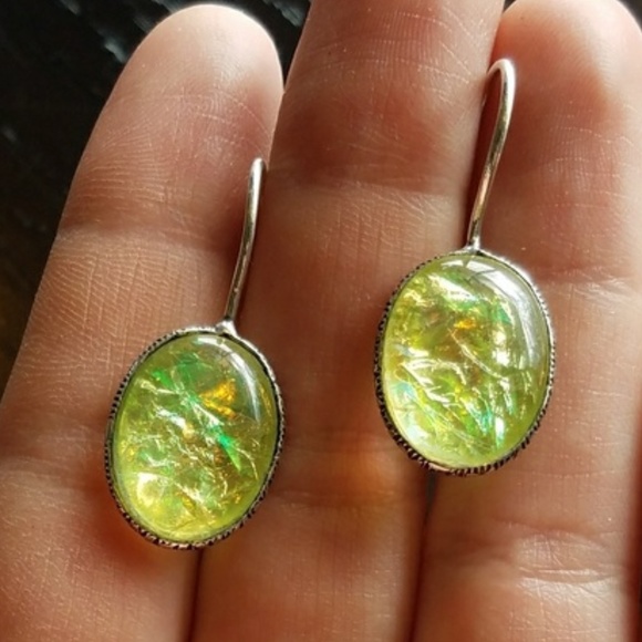 Jewelry - NWOT Stunning Silver Triplet Opal Earrings